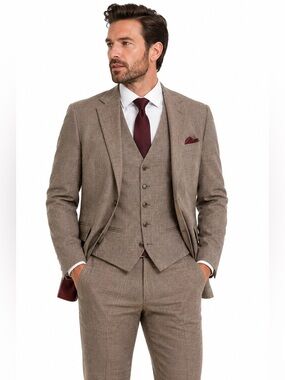 Vintage Custom Made Pure Virgin Wool Suit Jacket & Vest Set ✨